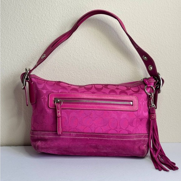 Coach Y2K Hot Pink Signature Monogram Shoulder Bag - Picture 1 of 14